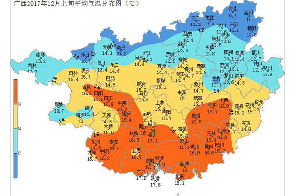 广西2017年12月上旬农业气象旬报